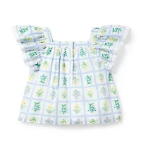 Floral Flutter Sleeve Top