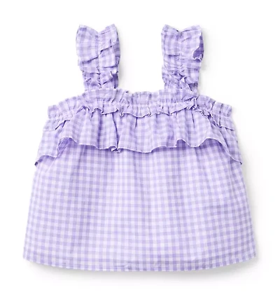 Gingham Ruffle Top