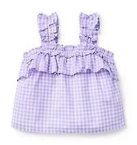 Gingham Ruffle Top