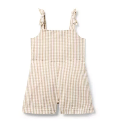 Twill Gingham Romper