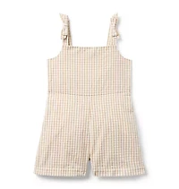 Twill Gingham Romper