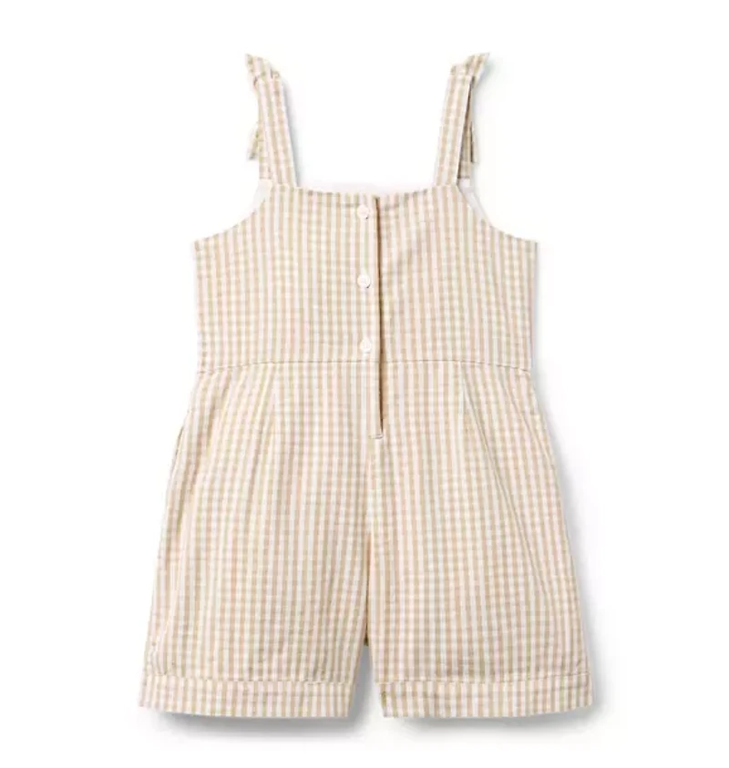 Twill Gingham Romper