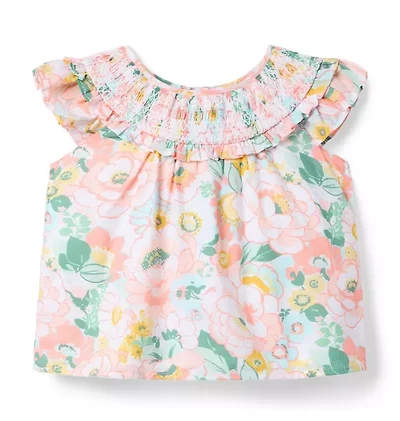 Floral Smocked Ruffle Top