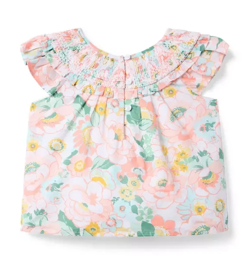Floral Smocked Ruffle Top