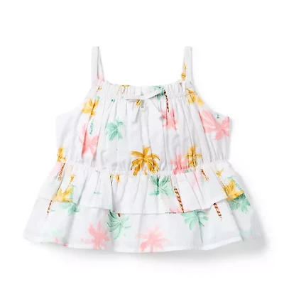 Palm Tree Ruffle Top