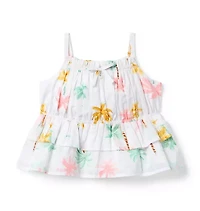 Palm Tree Ruffle Top