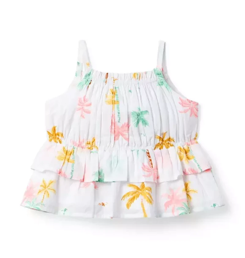 Palm Tree Ruffle Top