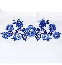 Embroidered Floral Puff Sleeve Top