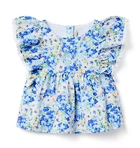 Floral Flutter Sleeve Top