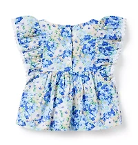 Floral Flutter Sleeve Top