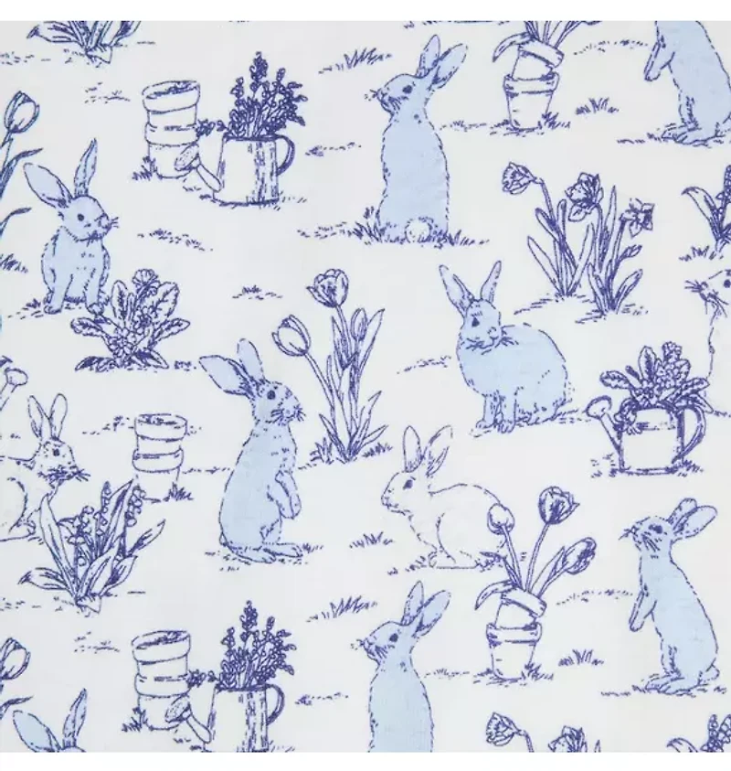 Baby Organic Cotton Bunny Toile Footed Pajama