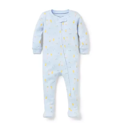 Baby Organic Cotton Duckling  Footed Pajama