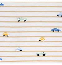 Baby Organic Cotton Striped Car Footed Pajama