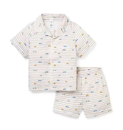 Classic Short Pajama Striped Car
