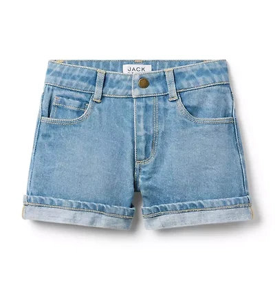 Denim Cuffed Short Light Wash
