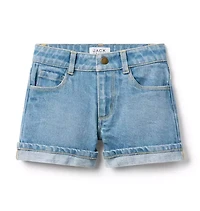 Denim Cuffed Short Light Wash