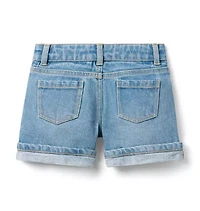 Denim Cuffed Short Light Wash
