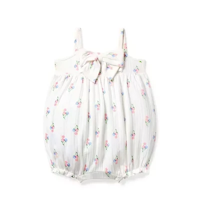 Baby Floral Pointelle Bow Romper