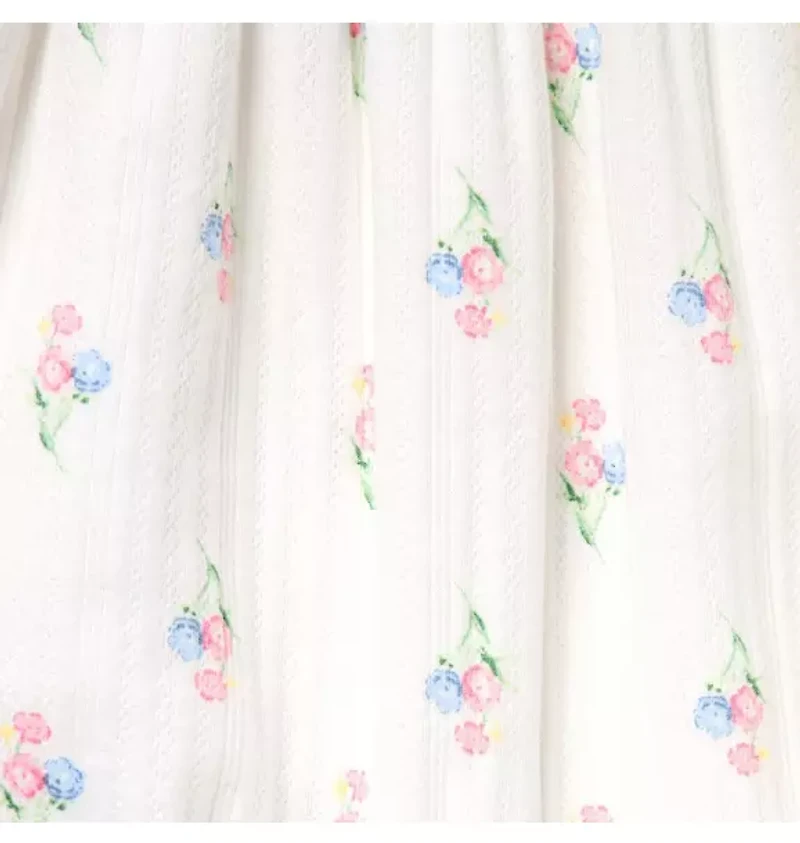 Baby Floral Pointelle Bow Romper