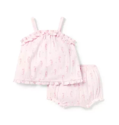 Baby Seahorse Pointelle Matching Set