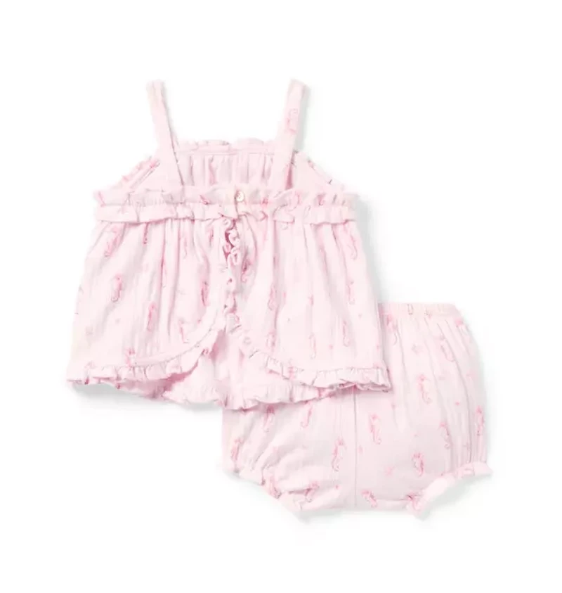 Baby Seahorse Pointelle Matching Set