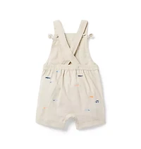 Baby Embroidered Fish Linen-Cotton Overall