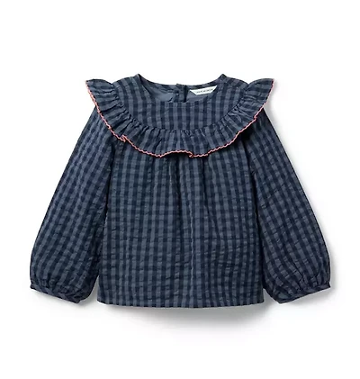 HATCH X Janie and Jack Gingham Ruffle Top