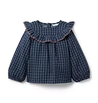HATCH X Janie and Jack Gingham Ruffle Top