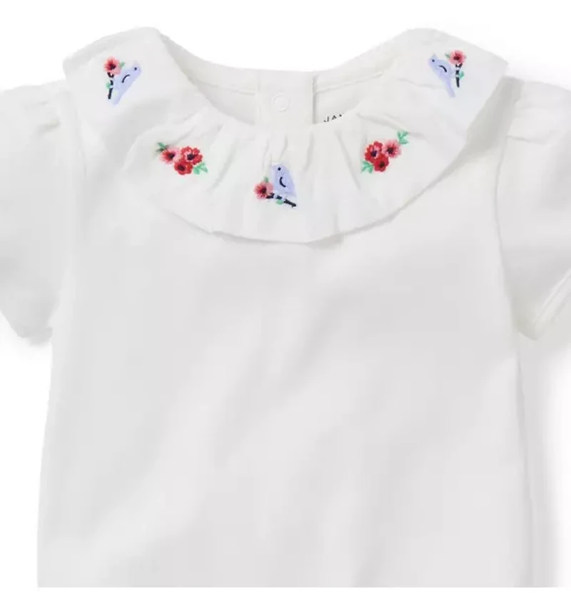 Baby Embroidered Collar Bodysuit