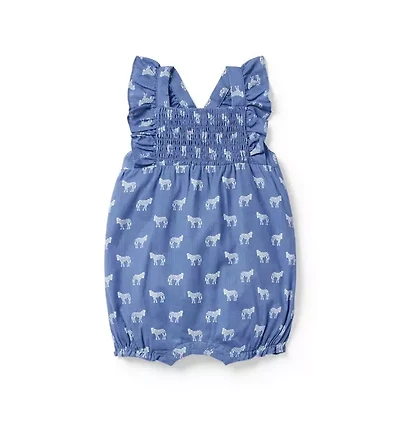 Baby Zebra Smocked Romper