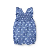 Baby Zebra Smocked Romper