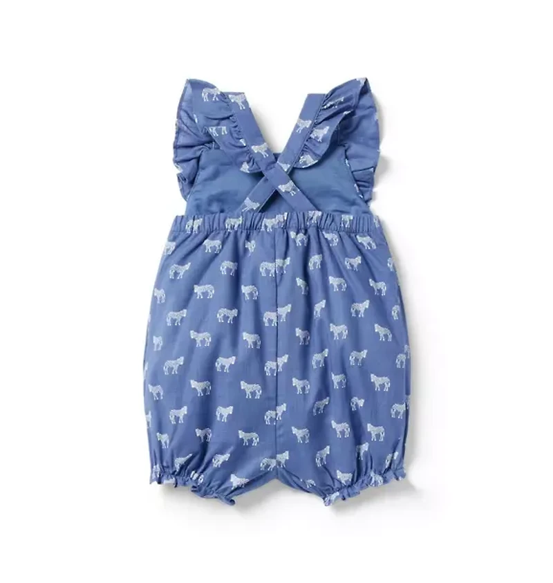 Baby Zebra Smocked Romper