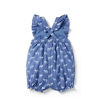Baby Zebra Smocked Romper