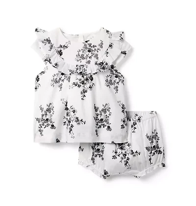 Baby Floral Ruffle Matching Set