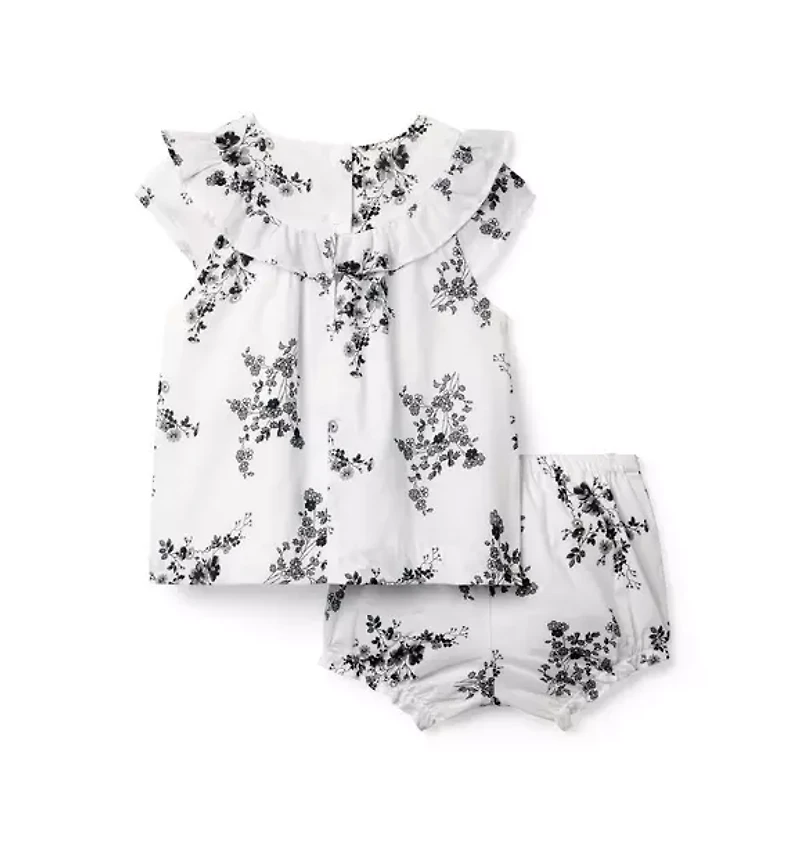 Baby Floral Ruffle Matching Set