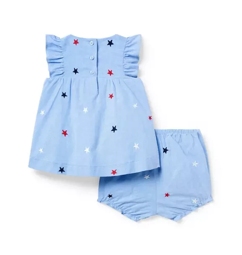 Baby Embroidered Stars Matching Set
