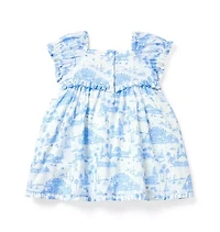 Baby Island Toile Ruffle Dress