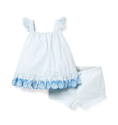 Baby Striped Seashell Matching Set