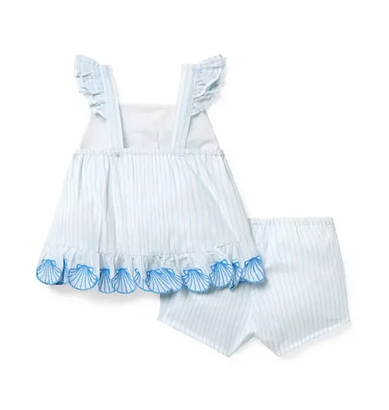 Baby Striped Seashell Matching Set