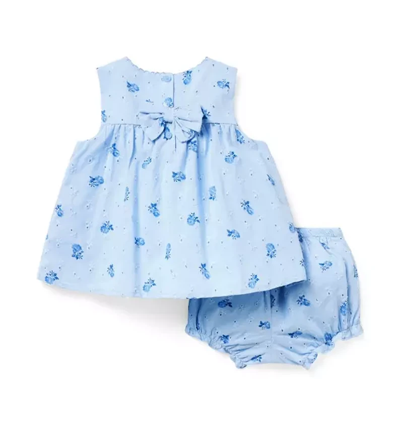 Baby Floral Eyelet Matching Set