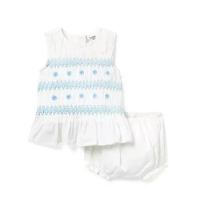Baby Floral Smocked Matching Set