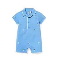 Baby Embroidered Sailboat Romper
