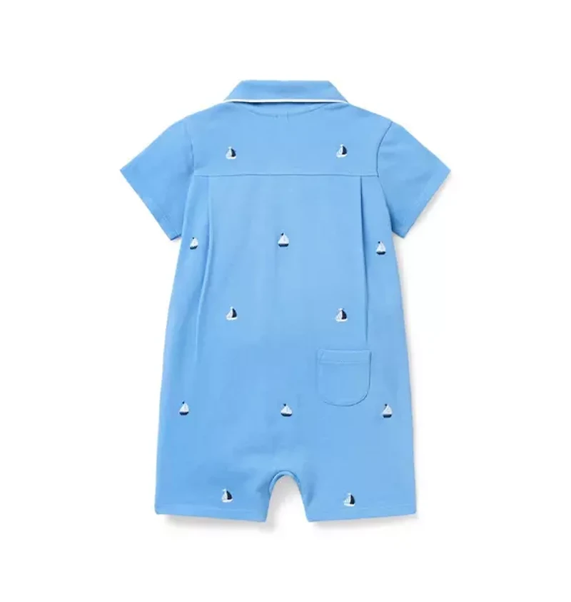 Baby Embroidered Sailboat Romper