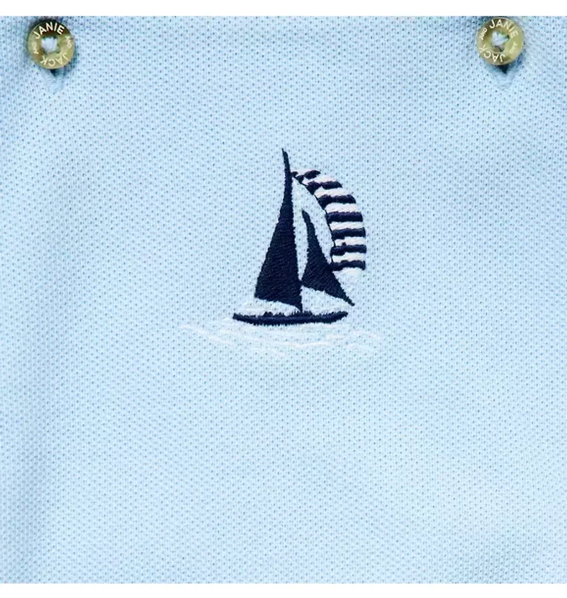 Baby Embroidered Sailboat Overall
