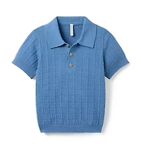 Textured Knit Polo