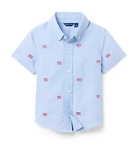 Embroidered Flag Oxford Shirt