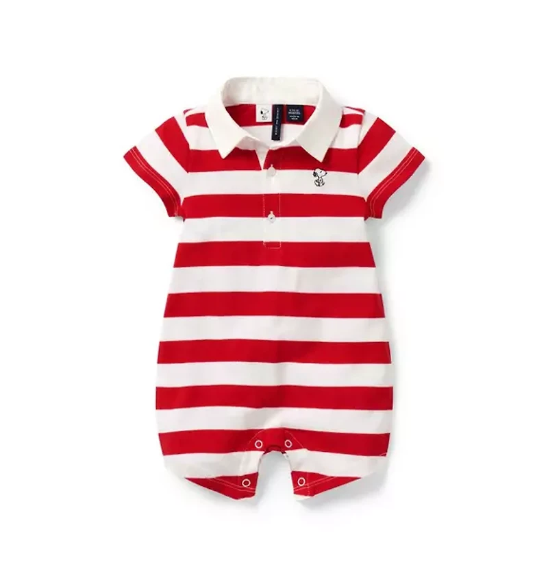 PEANUTS™ Snoopy Striped Baby Romper