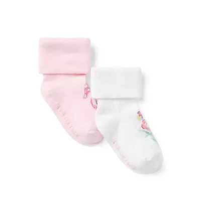 Baby Seahorse And Floral Sock 2-Pack