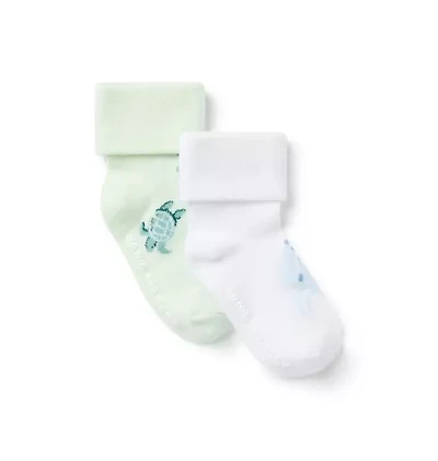 Baby Turtle And Crab Sock 2-Pack