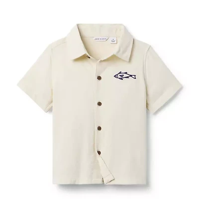 Embroidered Fish Shirt